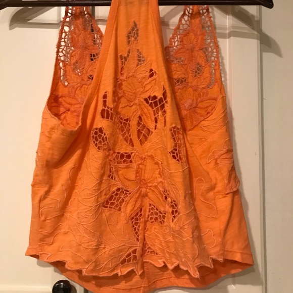 ⚡️ Free People Orange Crocheted Razorback Tank - Picture 7 of 13